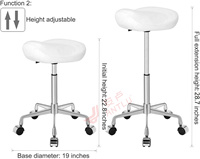 Tabouret ergonomique blanc réglable à roulettes hydrauliques pour clinique et bureau