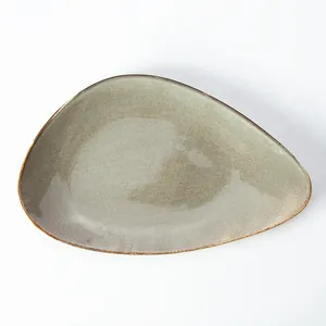 Juegos de vajilla de porcelana irregular YAYU de estilo japonés PARA CENA en casa, platos de porcelana esmaltados, juego de cuencos, vajilla de cerámica