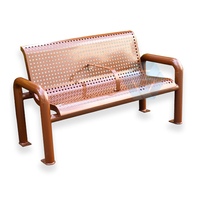 Banc d'extérieur moderne HYX personnalisé pour entrée de parc, en acier galvanisé et revêtement en poudre de polyester