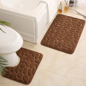 Cangming Bath <b>Mat</b> <b>Set</b> Coral Fleece Non Slip Absorbent Modern Style For <b>Bathroom</b> - Product Image 4