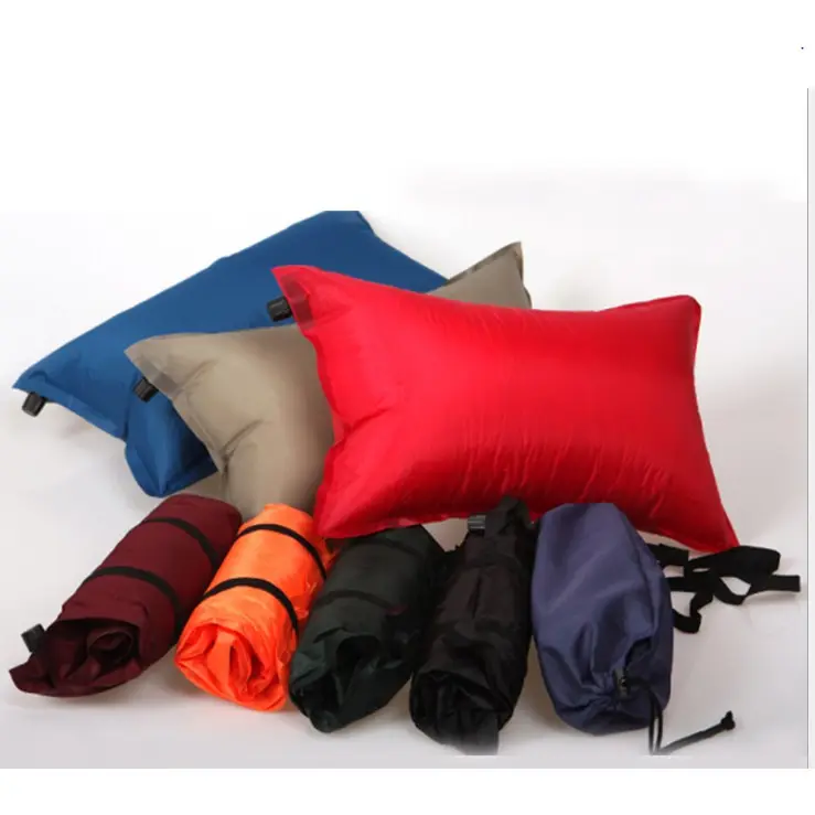 New Self Inflating Colorful Outdoor Camping Bags Inflatable Folding Mini Travel Pillow Ultralight Air Breathable Pillow