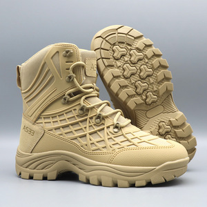 Men's Desert Camo High-Top Tactical <b>Boots</b>, Non-Slip Wear-Resistant Lace-Up Outdoor Hiking Trekking Shoes - Product Image 2