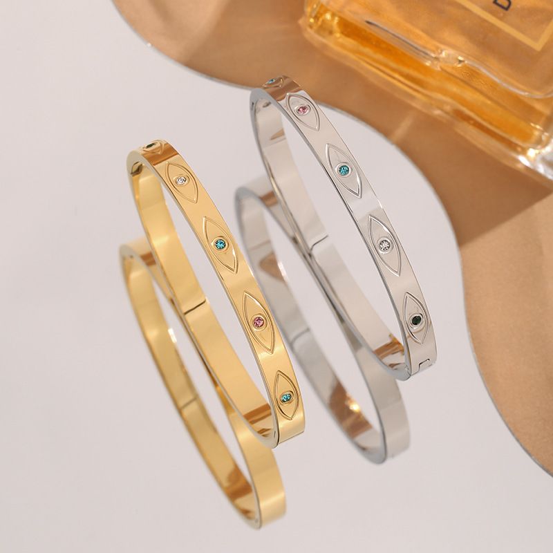 stainless steel bangle evil eye