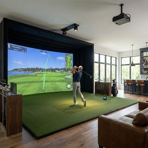 <span class=keywords><strong>Simulateur</strong></span> <span class=keywords><strong>de</strong></span> <span class=keywords><strong>golf</strong></span> virtuel intérieur/extérieur 10x9 pieds avec structure en aluminium et écran HD double couche résistant aux impacts pour la maison - Product Image 1