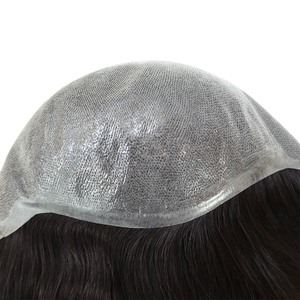 Parrucchino da uomo in <span class=keywords><strong>capelli</strong></span> umani corti da <span class=keywords><strong>6</strong></span> pollici, sistema di sostituzione dei <span class=keywords><strong>capelli</strong></span> indiani Remy con base sottile da 0,12 mm, parrucca da uomo in PU per tutta la testa da 56 cm - Product Image 2