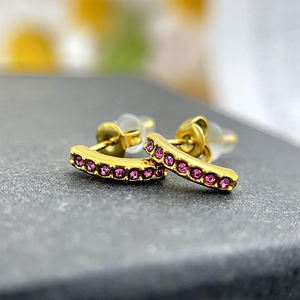 Fatingna европейские и американские модные мини геометрические инкрустированные бриллиантами серьги из нержавеющей стали и серебра для детей - Product Image 6