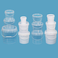 Seaux en plastique de qualité alimentaire 500ml-5Gallon avec poignée et couvercle pour le lait d'eau pour le stockage des aliments en matériau PP