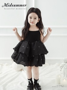 Hai Lớp Bướm Dây Ăn Mặc Cho Cô Gái Nhỏ Mùa Hè Lãng Mạn Hoa Ngọt Ngào Bé Cô Gái Áo Dài Mô Hình Rắn Tuổi Trẻ Em - Product Image 6