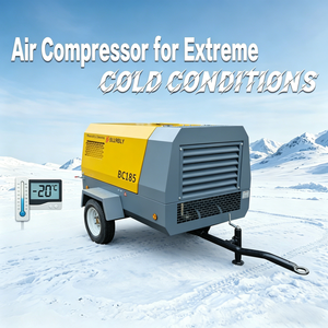 Best Selling Convenient Safe 185cfm Power Towable Portable Two Wheels Compressors <b>Screw</b> Air With Air System Portable Towable Die - Product Image 2