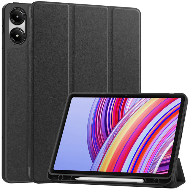 Trifold Folio Stand Magnetic Slim PU Leather Smart Tablet Case for Redmi Pad Pro 12.1 Inch 2024 Auto Wake up Flip Cover