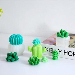 Lindo 3D <span class=keywords><strong>Cactus</strong></span> Molde de Silicona Verde Aromaterapia Vela Yeso Ornamento Moldes - Product Image 5