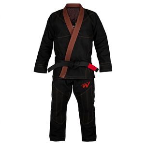 Tenues de sport pour jeunes hommes et femmes, col montant, en coton et polyester, style karaté - Product Image 6