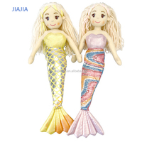 Jouet de princesse sirène en peluche personnalisé, mignon, dessin animé, fait main, doux, 45 cm, vert, décoration de fête, cadeau pour filles, peluche JIAJIA Fantasy