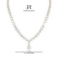 Collier pendentif en moissanite taille poire VVS, argent sterling 925 plaqué or 18 carats, bijoux fins VVS pour femmes, luxe