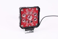 Phare LED carré externe pour moto Yongyou, design multi-lentilles rouge, faisceau large et focalisé, idéal pour les routes nocturnes difficiles