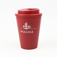 Tasses à café en plastique, Double paroi avec couvercles, 12oz, 10 pièces