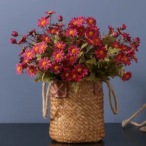 Magnifiques fleurs artificielles en soie à 9 têtes, couleur automne, pour la décoration de Noël, de la remise des diplômes et de la Saint-Valentin - Product Image 3