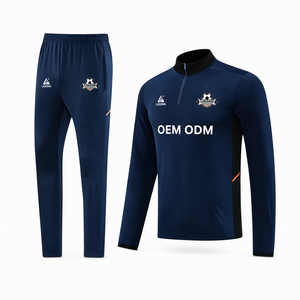 Survêtement Football sans logo Survêtement de football pour homme Quater Zip Survêtement Football Jersey Navy Soccer Wear - Product Image 1