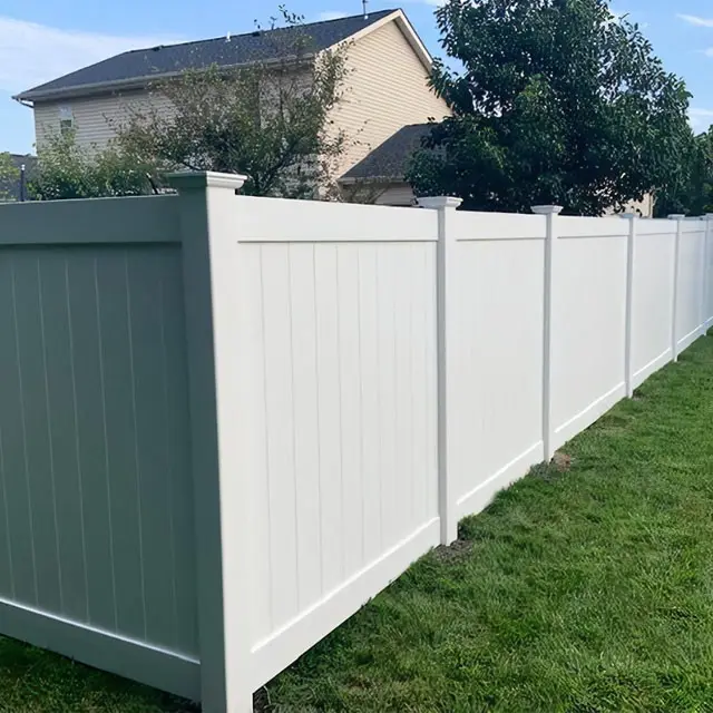 Panneau de clôture de confidentialité en vinyle pvc blanc 6*8 pieds pour jardin