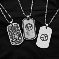 Plaques d'identification pour chien personnalisées, logo 3D, émail gravé, personnalisation, plaques d'identification pour chien argentées noires, pendentif pour homme, collier