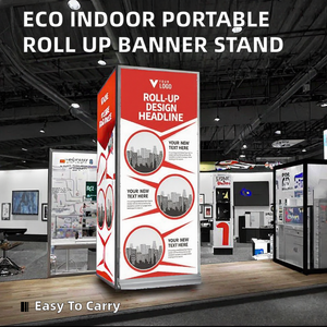 Grosir aluminium Eco Display dalam ruangan spanduk gulung berdiri spanduk dapat ditarik portabel promosi iklan dapat disesuaikan - Product Image 4