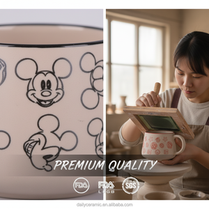 Juego de Tazas de Café de Cerámica con Calcomanías de Dibujos Animados Personalizadas, Tazas de Té de Gres Aptas para Alimentos, Tazas de Leche con Personajes de <span class=keywords><strong>Disney</strong></span> y Sanrio Impresos al por Mayor - Product Image 5