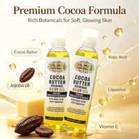 Huile de massage corporelle bio au beurre de cacao naturel premium 200 ml, hydratation intense, soyeuse et non grasse, vente en gros