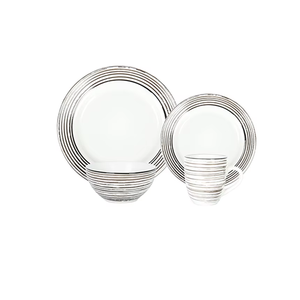 Juego de Vajilla de Cerámica Tipo Piedra, Tazón Plano Opal, Resistente al Calor del Microondas, para Sopa y Ensalada - Product Image 1