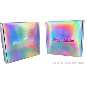 Low MOQ Customized Logo Print Holographic <strong>Babe</strong> Lash Packaging Box Lash Extensions Lashes Box - Product Image 3