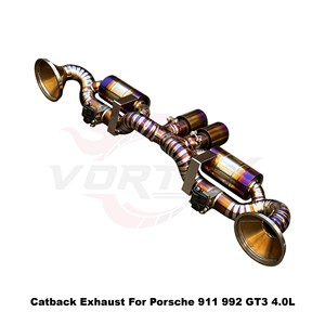 Échappement sport Vortex Bespoke Burnt Blue Ti avec soupape à vide compatible Porsche 911 992 GT3 4.0L Tuning - Product Image 4