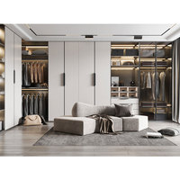 Armoire moderne mobile à 6 portes en acrylique stratifié, design pour chambre à coucher, appartement et hôtel