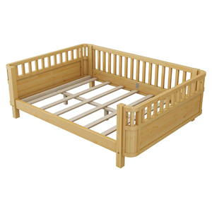 Cama Infantil de Madera Maciza <span class=keywords><strong>con</strong></span> Barandillas Anticaídas, Cama Colegiada que se Puede Unir a la Cama de los <span class=keywords><strong>Padres</strong></span> para Niños - Product Image 4