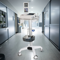 Chariot de support de moniteur médical en alliage d'aluminium avec hauteur réglable pour clinique, hôpital, salon, salle à manger, entrepôt