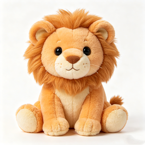 Cute <b>brown</b> lion plush toy with fluffy mane and champagne satin bow <b>tie</b> – soft stuffed animal for kids, perfect nursery decor - Product Image 4