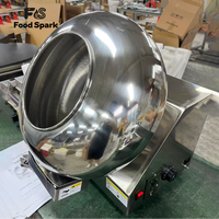 Machine à enrober les beignets au chocolat haute productivité pour l'industrie alimentaire, tambour à sucre dragé haute efficacité pour noix et bonbons