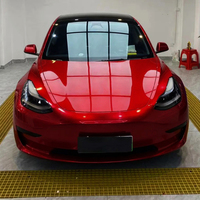 Film de protection de voiture en vinyle rouge brillant de qualité supérieure, autocollant DIY pour moto, film auto-adhésif à libération d'air pour changement de couleur de voiture