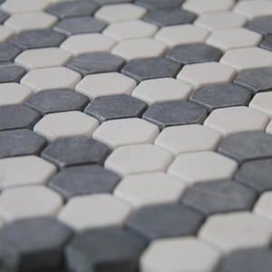 BOTON STONE Albâtre Blanc + noir Marquina Marbre Hexagone <span class=keywords><strong>Mosaïque</strong></span> Carreaux autre <span class=keywords><strong>papier</strong></span> <span class=keywords><strong>peint</strong></span>/panneaux muraux - Product Image 3