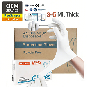 Guantes de Nitrilo Blancos No Estériles para Examen Médico, Grado Alimenticio EN455, para Hospitales y Clínicas Dentales, Venta al Por Mayor - Product Image 1