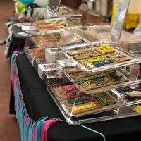 Vitrine de pâtisserie en acrylique transparent avec porte arrière magnétique comptoir de boulangerie pour gâteau beignets muffins affichage