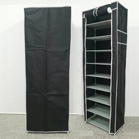 Étagères à chaussures modernes pliables et détachables en tissu avec 5+ niveaux en acier inoxydable pour salon et dressing