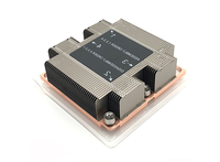 FEZCOOL LGA3647-1U-S71 Dissipateur thermique CPU avec ailettes en aluminium, 2 caloducs en cuivre, dissipateur fin pour refroidissement de CPU de serveur carré