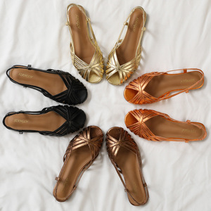 Chic Closed Toe Fisherman <strong>Sandals</strong> Slingback <strong>Elastic</strong> Heel Strap Women Flat <strong>Sandals</strong> for Summer Walking - Product Image 5
