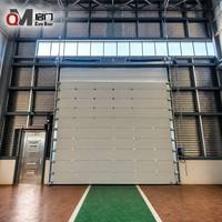 Porte sectionnelle électrique à ouverture latérale QIMEN Cutedoor, style industriel moderne, certifiée CE, résistante au vent, en aluminium, 60 dB