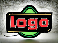 Enseigne de pub lumineuse personnalisée en forme de logo, ultra-fine, publicité en acrylique, boîte à lumière LED