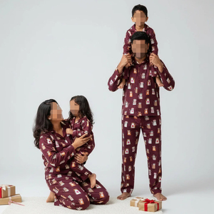Ensembles de pyjamas à carreaux assortis pour toute la famille 2026 Oeko Manufacturer Support – Vêtements de nuit mère-fille-<span class=keywords><strong>fils</strong></span> – Tenues maman et moi - Product Image 5