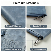 Portefeuille de voyage en cuir PU personnalisé, porte-passeport multifonctionnel, organiseur de documents portable, étui pour cartes d'identité et de crédit