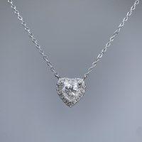 Mlluki Moissanite – pendentif en forme de cœur pour femmes, en argent Sterling 925, 0.8 Ct, accessoires de collier minimalistes à la mode