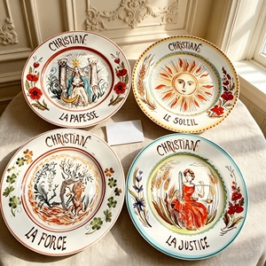 European Vintage Ceramic 8-inch Eco-Friendly Plate Dish Bone China Steak Plate 4-piece Circular Gift <b>Box</b> Packaging Gift - Product Image 1