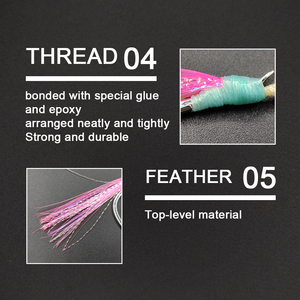 خطافات مزدوجة XUHANG PXTW-PT من الفولاذ عالي الكربون، مضيئة تتوهج بالأشعة فوق البنفسجية، مع حبل كفلار للمساعدة في صيد سمك القاروص والبلطي بالجر في الأنهار - Product Image 5