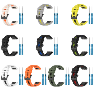 Bracelet bicolore en silicone gagnant-gagnant pour le remplacement du bracelet de la montre intelligente <span class=keywords><strong>Garmin</strong></span> Fenix <span class=keywords><strong>7</strong></span> Pro <span class=keywords><strong>Epix</strong></span> Pro et Fenix 7X - Product Image 3